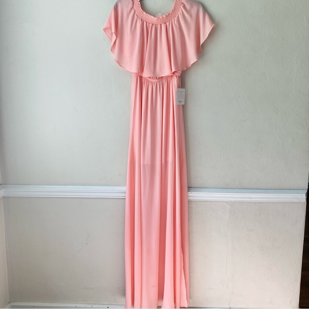 Show Me Your Mumu Wedding Pink Hacienda Off Shoulder Maxi Dress